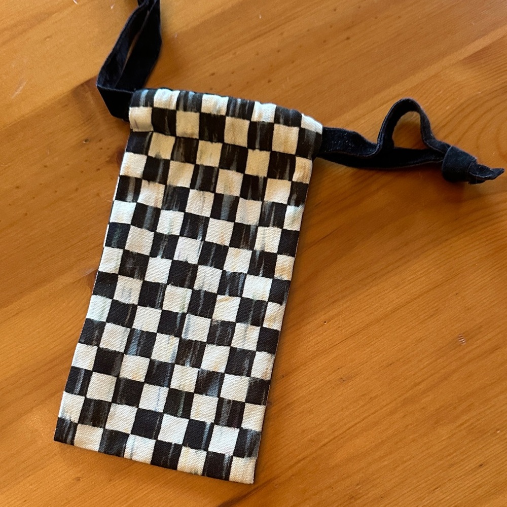 MacKenzie-Childs courtly check fabric eyeglass case, preowned.